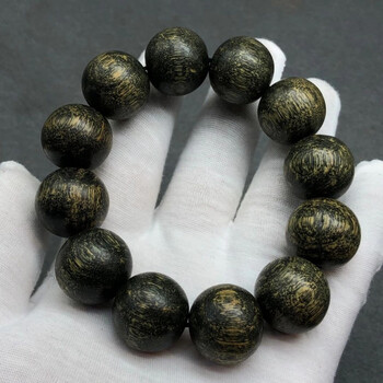 【盈晟精品沉香】天然越南芽庄绿棋楠沉香手串佛珠佛珠手链 1.