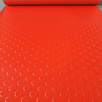 厨房垫子浴室门垫阻燃塑胶地板垫红色铜钱13毫米左右13米宽10米长度