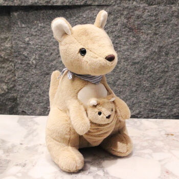 史泰萌可爱小袋鼠公仔毛绒玩具睡觉抱枕安抚布娃娃小号玩偶女孩生日