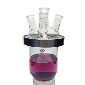 定制烧瓶圆底玻璃开口反应釜烧瓶平底四口球形反应器500ml1000ml腾科