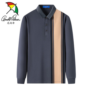 花雨傘(arnold palmer)花雨伞新款男式长袖t恤春秋翻领polo中年人大码