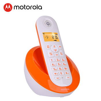 摩托羅拉Motorola數(shù)字無繩電話機無線座機單機大屏幕清晰免提辦公家用C601橙色單無繩