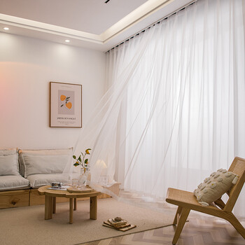 南暖纱帘窗帘白沙薄纱窗纱蕾丝网纱纱幔飘窗阳台沙帘白色透明透光白纱