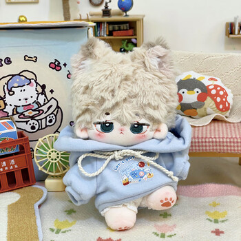 鸠车小竹马15cm20cm棉花娃娃娃衣衣服无属性快乐连帽卫衣 15cm打游戏