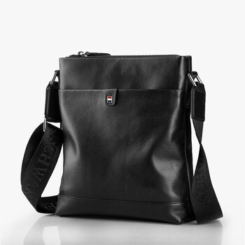 andseeyou休闲男包大容量真皮男士皮包单肩包竖款头层牛皮包包黑色10