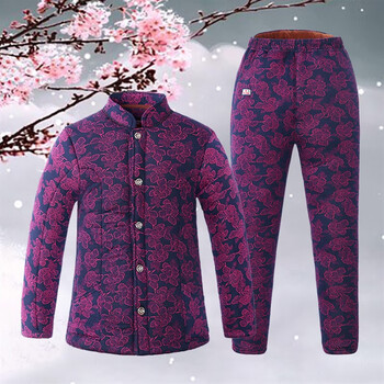 老人家老太太纯棉加厚棉衣棉裤套装老太婆老奶奶冬天穿的冬季老年人加