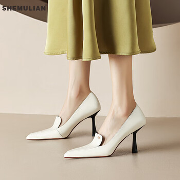 气质白色高跟鞋女春夏尖头女夏凉鞋 白色 34