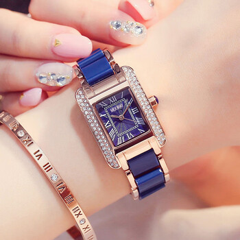 摩瑞(mouray)m203女士手表气质方形表盘法式小方链带四季感镶钻生活