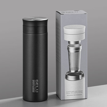 哈尔斯haers纯钛保温杯男士创意茶水分离泡茶杯商务送礼真空随行养生