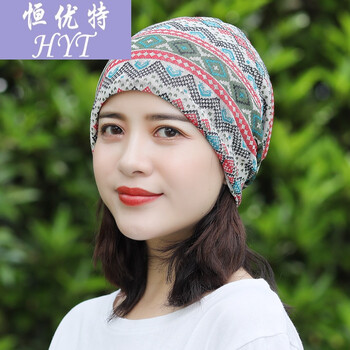 夏天戴的遮白发帽子沙巾睡帽长发薄款帽套头帽遮盖帽女春夏产妇帽浪花