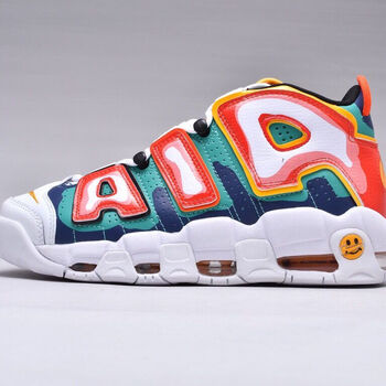 灭世纯元皮蓬大air全掌气垫情侣彩虹樱花休闲运动文化篮球鞋彩色笑脸