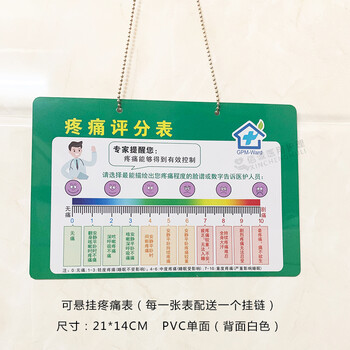 适用于口袋尺vas评分脸谱疼痛尺 nrs数字分级疼痛新型疼痛评估尺 疼痛