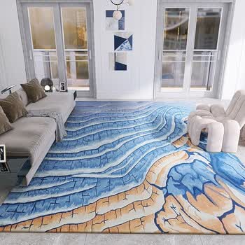 绅士狗奢华私人定制高端手工海藻纤维地毯真实撸猫感大平层别墅客厅毯