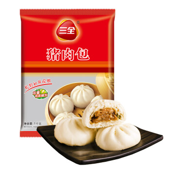 三全 猪肉包 1kg 包子 早餐半成品 儿童早餐 点心 速食面点