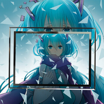 初音新款玻璃动漫水晶diy周边二次元相框生日礼物来图定制摆台框912寸