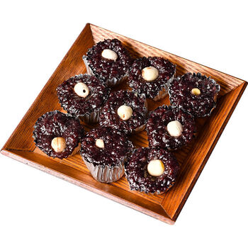 黑糯米糕优之原黑糯米糕莲子黑米糕糯米饭传统糕点早餐点心12粒350g4