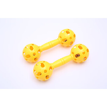 贝吹坊幼儿轻器械幼儿园手持体操哑铃儿童有声哑铃加厚塑料早操舞 镂