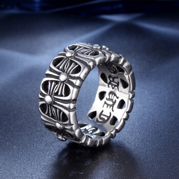 小米星食指戒指男单身 潮牌嘻哈克罗伈复古钛钢戒指男单身朋克风高感