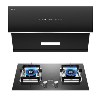 苏泊尔supor侧吸式抽油烟机灶具套装21立方大吸力家用烟灶套装挥手智