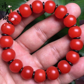 保山南红玛瑙苹果珠手串手链柿子红亚光亮面男女款如图苹果毫米磨砂款