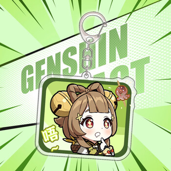 杰漫元原神表情包挂件神里凌华周边万叶胡桃甘雨刻琴可莉亚克力钥匙扣