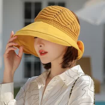 帽子女夏天无顶遮脸防晒帽大帽檐镂空清凉夏季女士遮阳帽空顶太阳帽