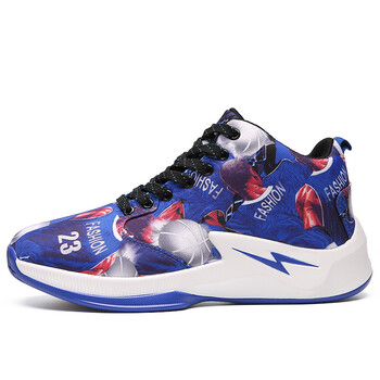 篮球鞋男青少年中帮春季网面缓震邓肯初中学生耐磨鸳鸯运动鞋666月色