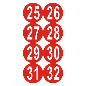 10cm防水圆形数字贴不干胶顺序标签楼梯活动号码贴纸1-1000号牌 1-32