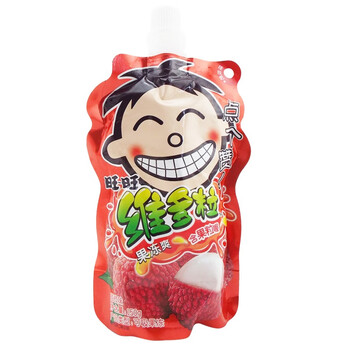 旺仔维多粒果冻爽150gx6包装可吸果冻六一儿童节礼物 荔枝味