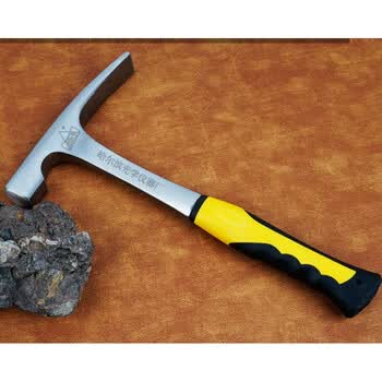 哈光平扁头地质锤碳钢鸭嘴榔头地采矿一体滑柄地质勘探工具