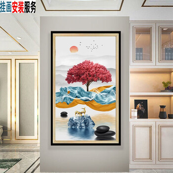 上门安装服务款式14默认黑银色画框需金色请备注长50高80cm装饰壁画灯