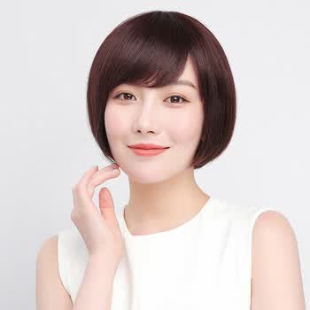唐妮假发女短发bobo头内扣中老年人真发波波头送妈妈减龄自然真人发丝