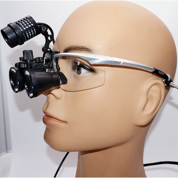 牙医口腔牙科手术骨科外科35x35倍医用放大镜led头灯黑色