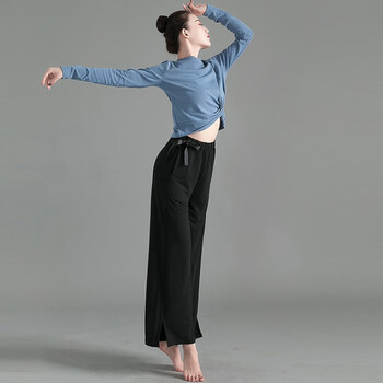 现代舞练功裤民族舞古典舞舞蹈阔腿裤直筒裤女宽松舞裤瑜伽裤长裤