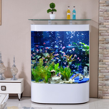 瑞龙(ruilong)立式圆形鱼缸客厅中大型玻璃家用落地生态锦鲤金鱼缸