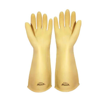 三蝶(sandie)工业耐酸碱手套 化工防护橡胶防水劳保手套黄色耐磨防滑