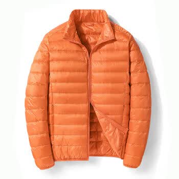 外套男士轻薄羽绒服短款潮流休闲百搭90鸭绒lining官方官网橘色2xl