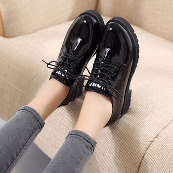 大学生女皮鞋搭配西装正装的面试小女韩版夏季新款英伦风软皮黑色系带