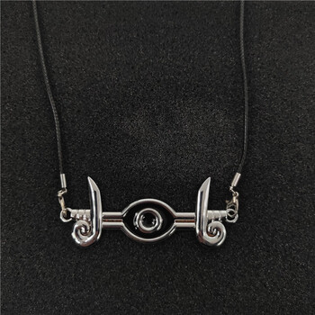 项链吊坠钥匙扣貘良了七神器网游周边饰礼品 银色长牌皮绳项链 游戏王