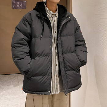 nasalike棉衣男生冬季情侣假两件棉袄子免洗棉服装男士加厚款潮牌面包