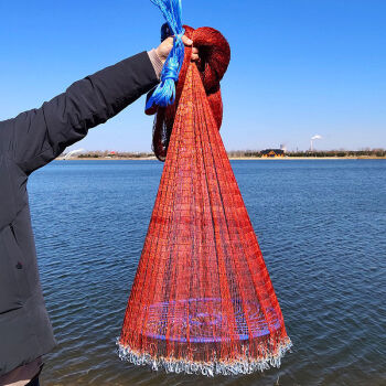 湖莫運動 大飛盤式撒網圓盤魚網漁網拋網簡單手拋網焊接鐵鏈加粗線