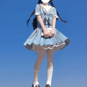 绊jk原创水手服中间服jk制服套装百褶裙半身裙正统水手冷昭海白领套装