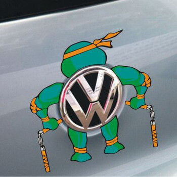 车标创意搞笑防水宝马奥迪车标恶搞装饰汽车贴定制米开朗基罗通用款