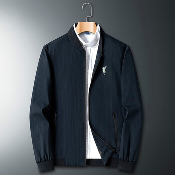 传奇保罗保罗polo男装条纹夹克男外套2022秋季新款商务休闲男装上衣