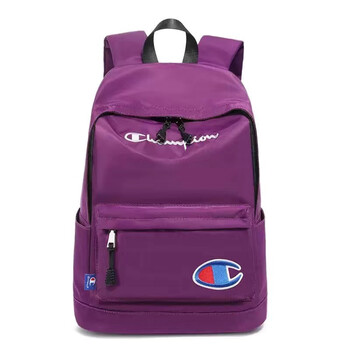 2022新款champion双肩背包男女潮单肩斜挎帆布包情侣 紫色大号(长32*