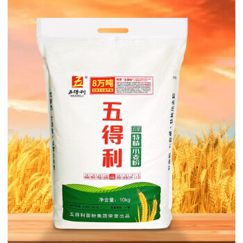 五得利(wudeli)【麵粉】五星特精小麥粉25kg 商用/家用高筋通白麵50斤