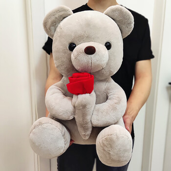 网红新款玫瑰花泰迪熊毛绒公仔情人节生日礼物熊宝宝玩偶捧花娃娃
