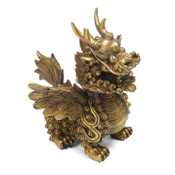 全铜麒麟摆件客厅招财送子飞天麒麟一对办公室装饰工艺礼品飞天大号单
