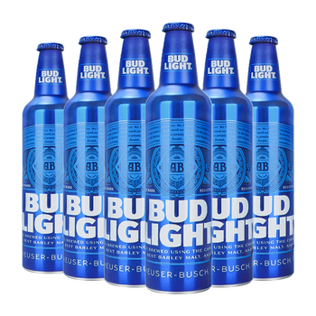 百威啤酒美国进口铝瓶蓝 bud light精酿啤酒 蓝色百威473ml*6铝瓶