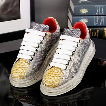 haoshuyue户外休闲情侣运动鞋男鞋秋季高端旅行品牌潮鞋新款蟒蛇皮36